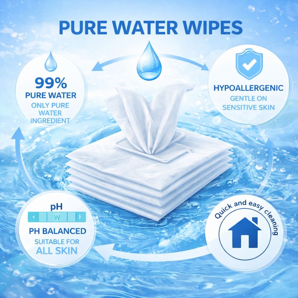 FFinz Baby Water Wipes – 99.9% Pure Water, Hypoallergenic, Fragrance-Free, Sensitive Baby Skin Wipes – Gentle & Soft. 12 Pack, 960 Wipes