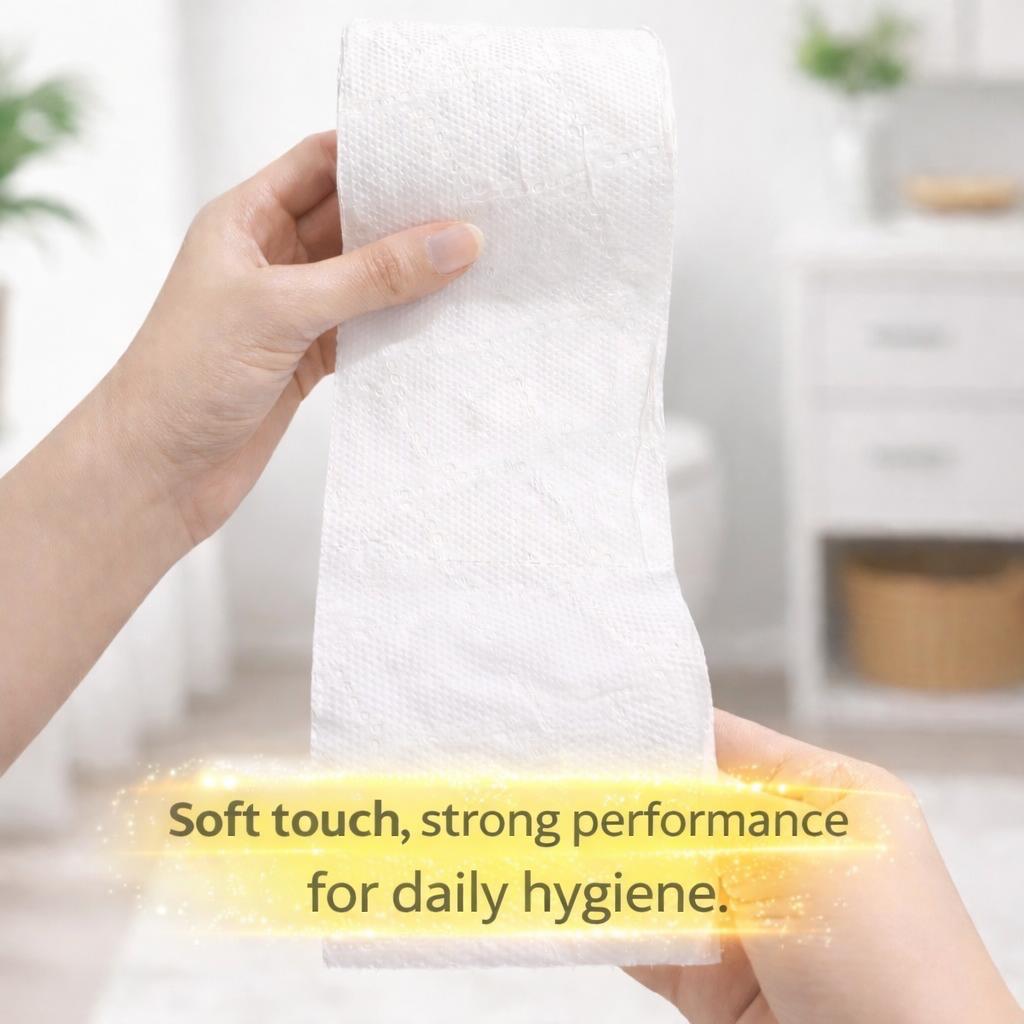 FFinz Extra Soft Toilet Tissue Roll-2 Ply 100% Virgin Wood Pulp(48 Roll) 12000 Sheets