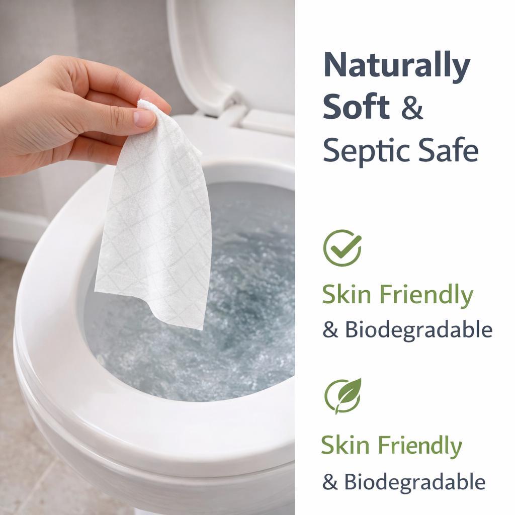 FFinz Flushable Wipes for Adults – Unscented with Aloe & Vitamin E – Septic Safe, Thick & Gentle Bathroom Wipes. 24 Pack, 1152 Wipes.