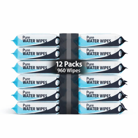 FFinz Baby Water Wipes – 99.9% Pure Water, Hypoallergenic, Fragrance-Free, Sensitive Baby Skin Wipes – Gentle & Soft. 12 Pack, 960 Wipes